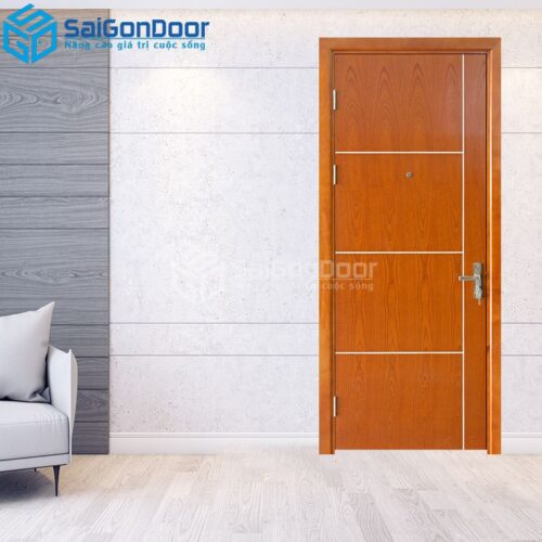 Cửa Gỗ MDF veneer P1R4-Xoan Đào-MDFV-SGD